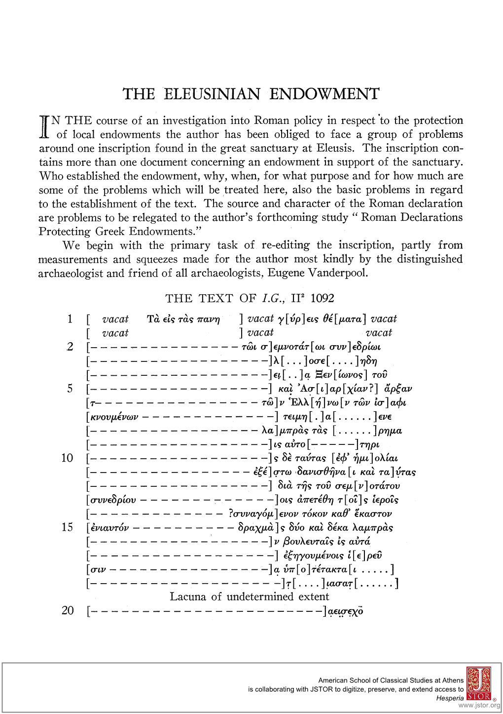 The Ieleusinian Endowment