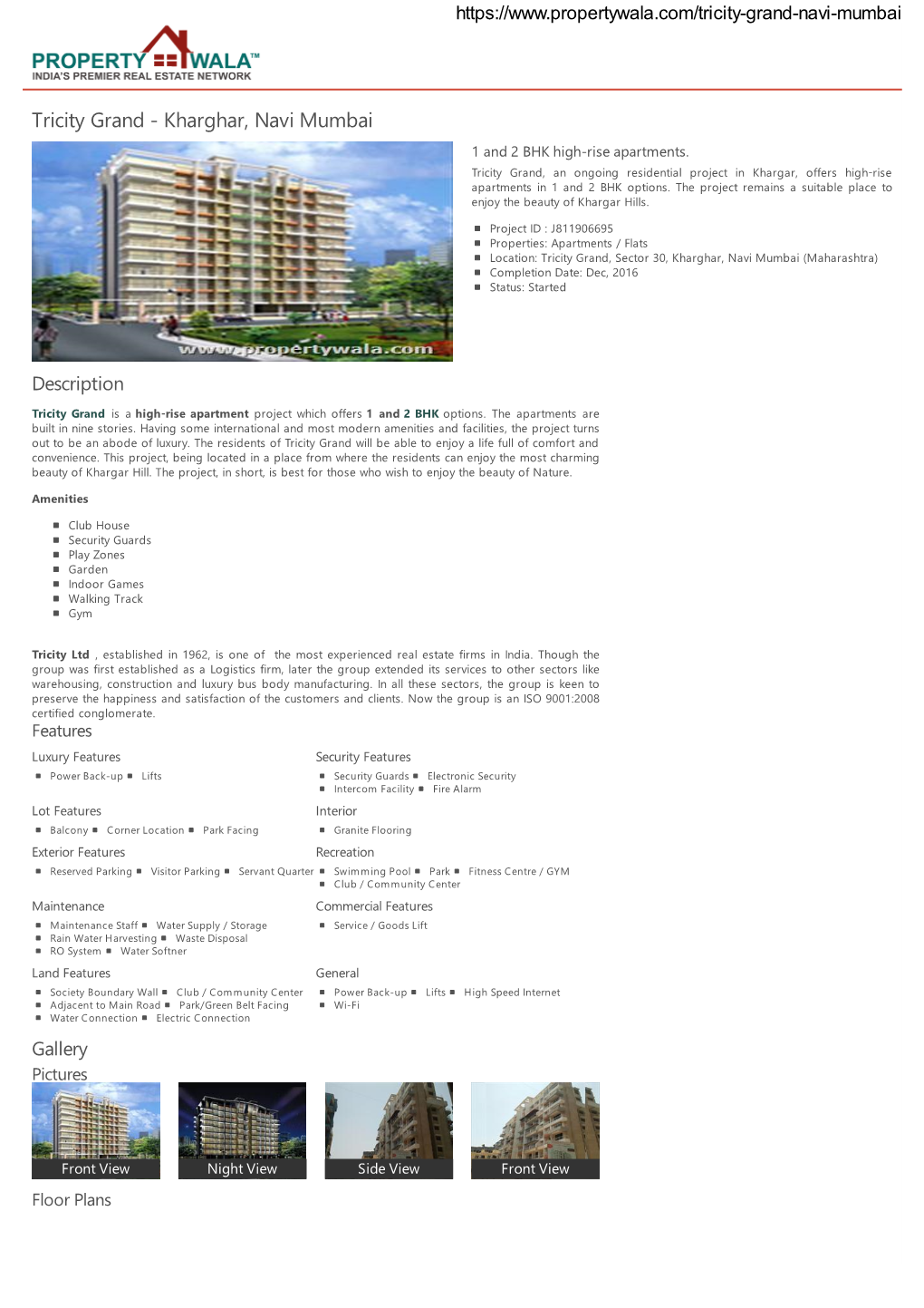 Tricity Grand - Kharghar, Navi Mumbai 1 and 2 BHK High-Rise Apartments