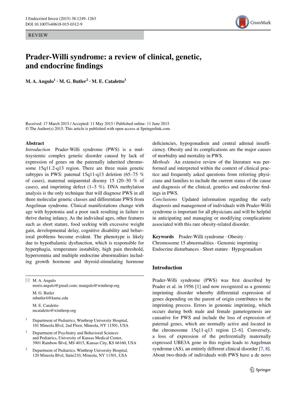 A Review of Clinical, Genetic, and Endocrine Findings