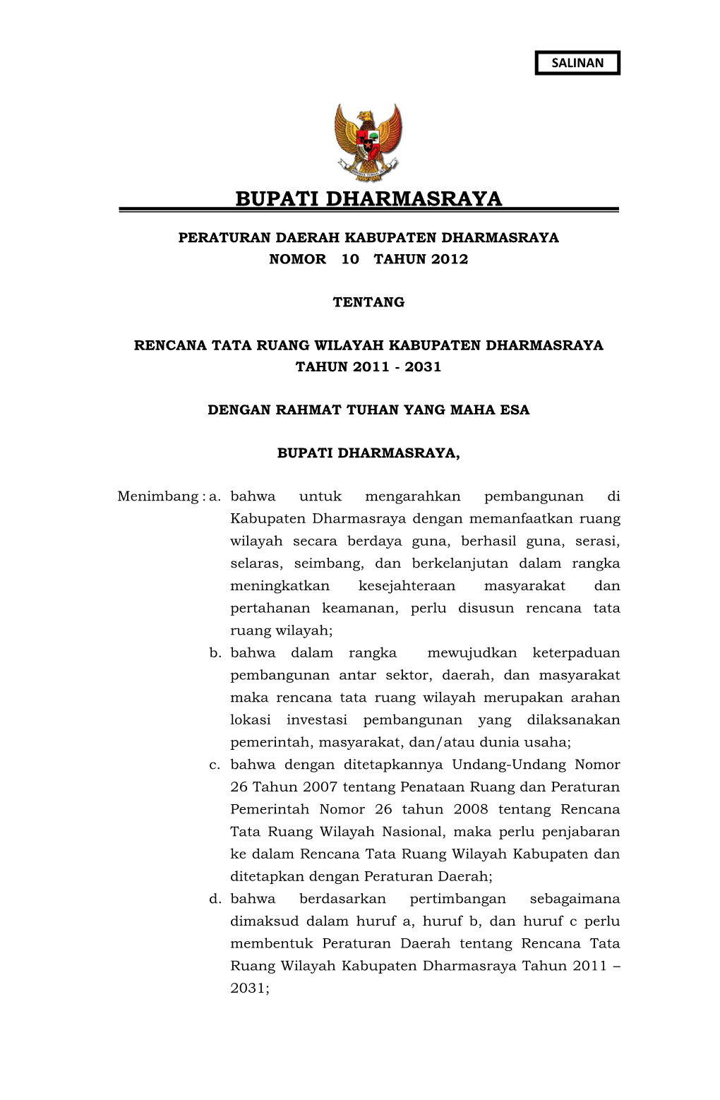 Bupati Dharmasraya