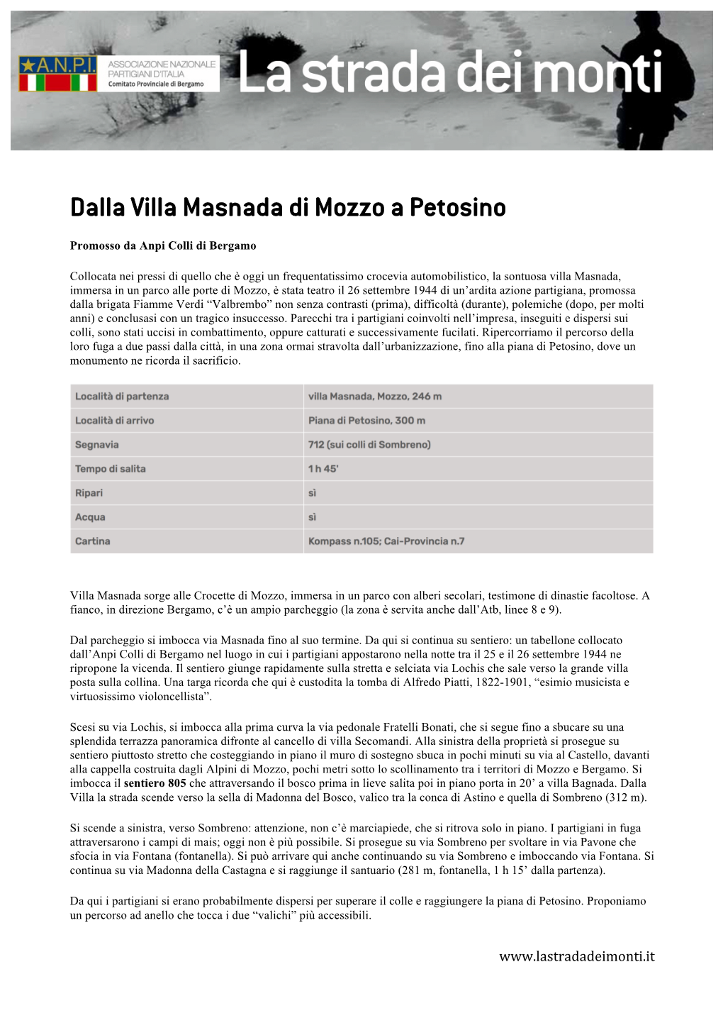 Dalla Villa Masnada Di Mozzo a Petosino