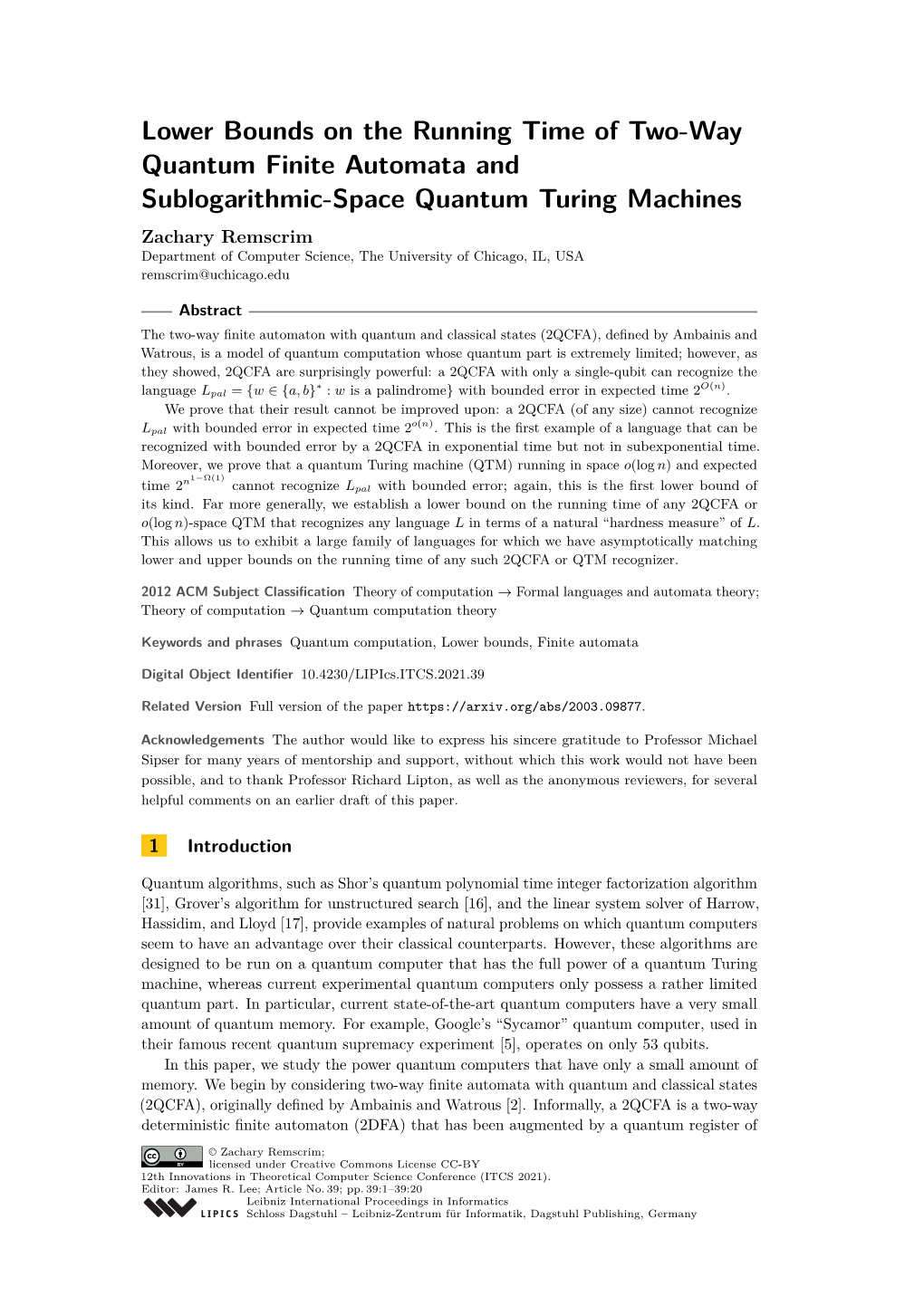 Lower Bounds on the Running Time of Two-Way Quantum Finite Automata and Sublogarithmic-Space Quantum Turing Machines