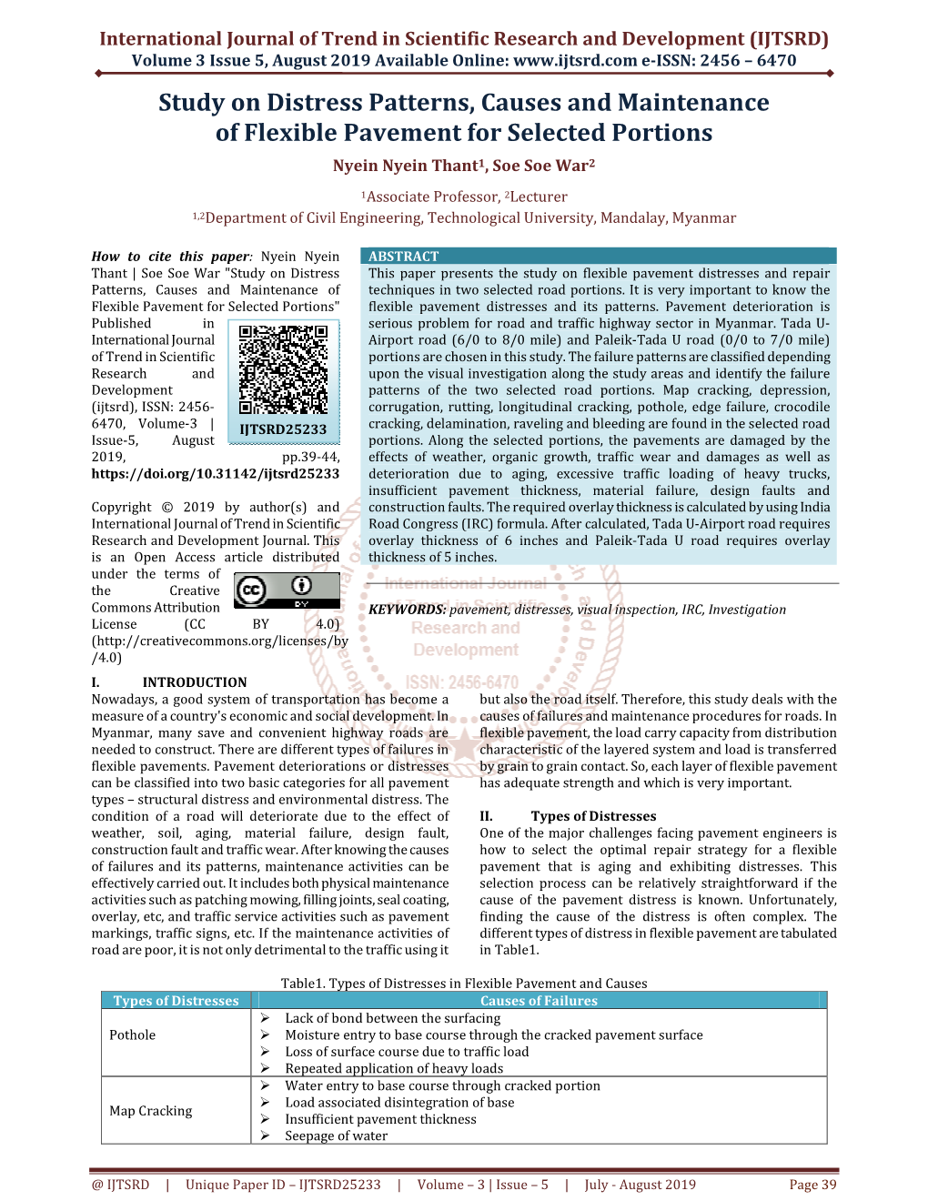 9 Study on Distress Patterns, Causes and Maintenance of Flexible