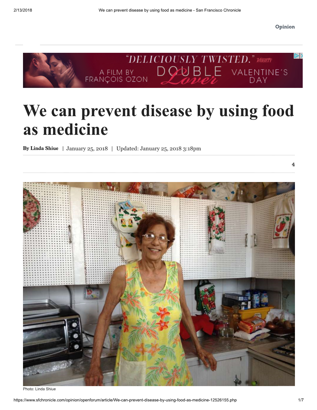 We Can Prevent Disease by Using Food As Medicine - San Francisco Chronicle