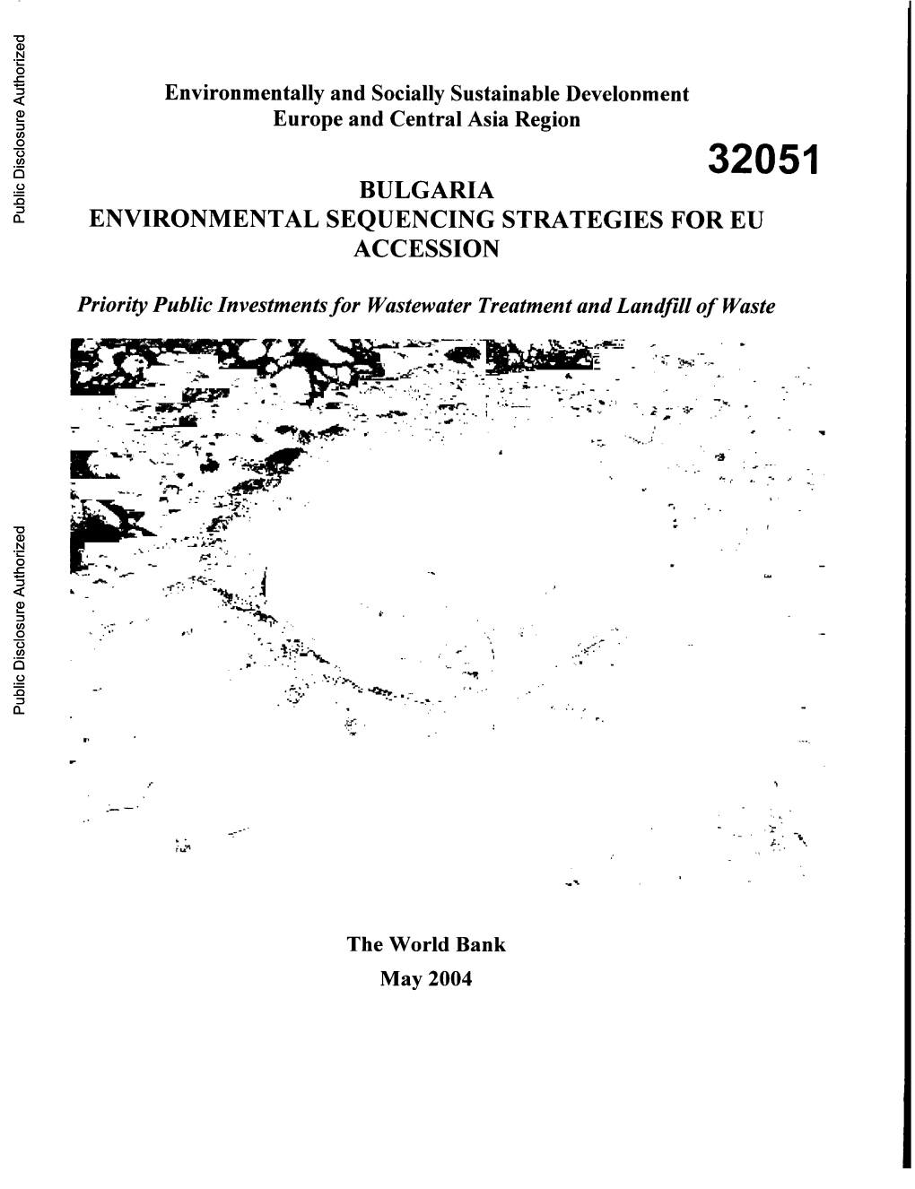 Priority Public Investments for Wastewater Treatment and Landfill of Waste