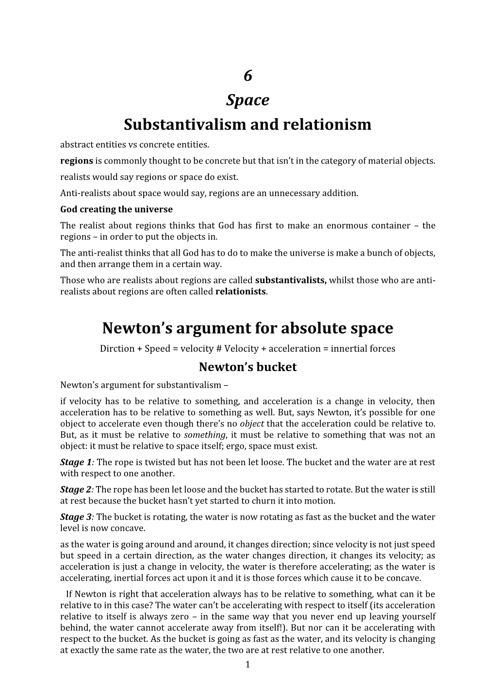 6 Space Substantivalism and Relationism Newton's Argument For