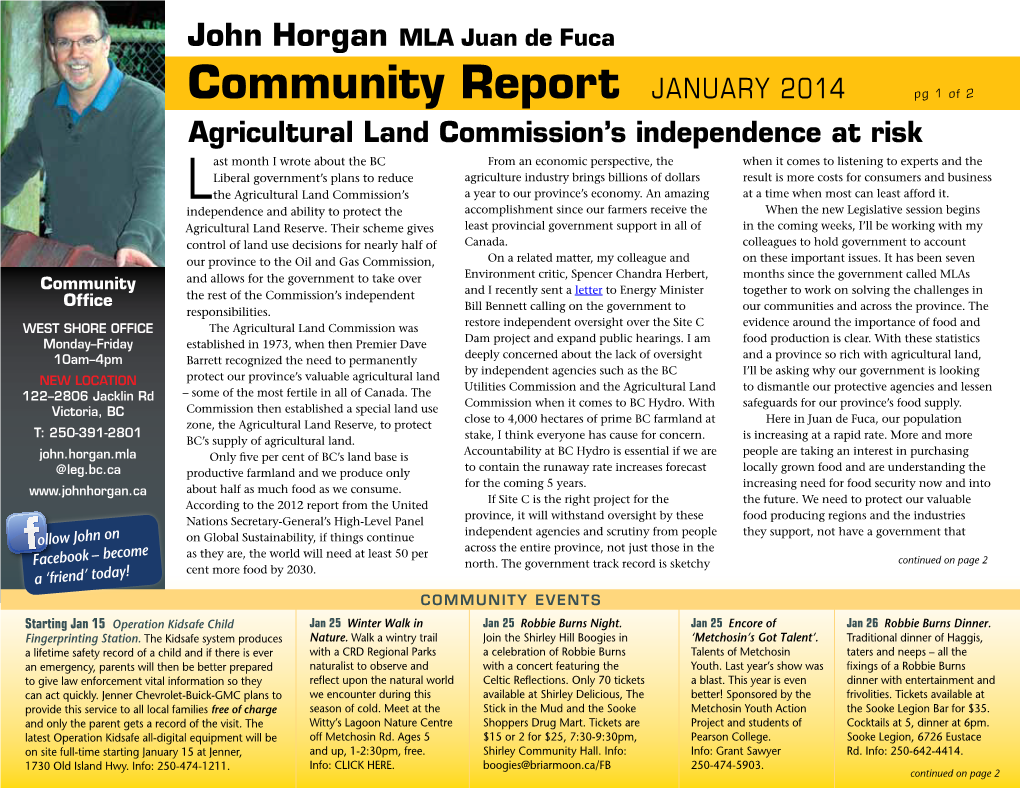 Community Report JANUARY 2014