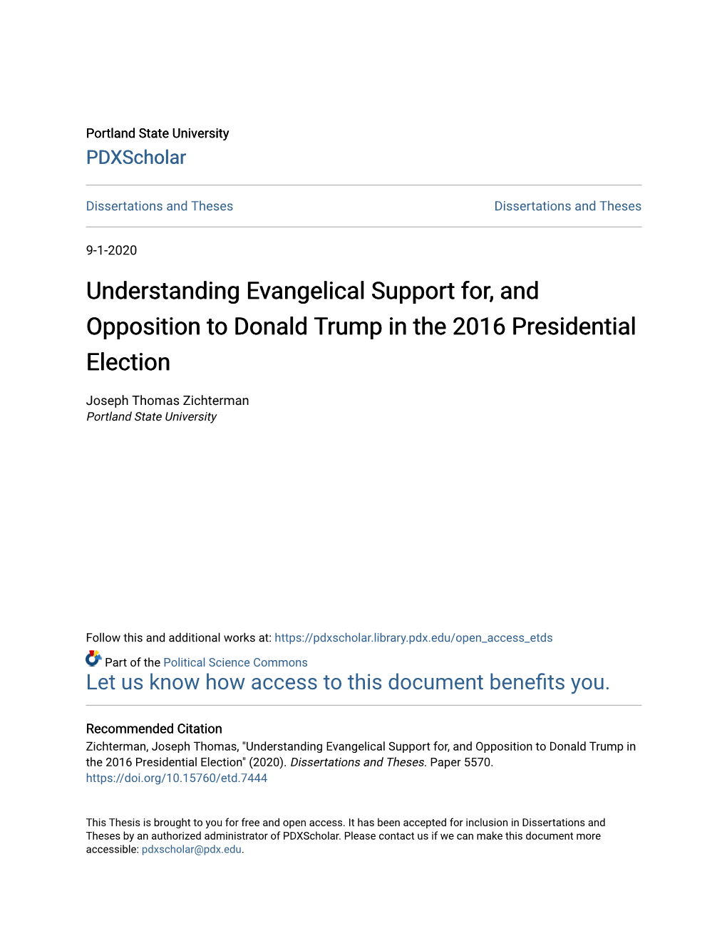 Understanding Evangelical Support For, and Opposition to Donald Trump in the 2016 Presidential Election