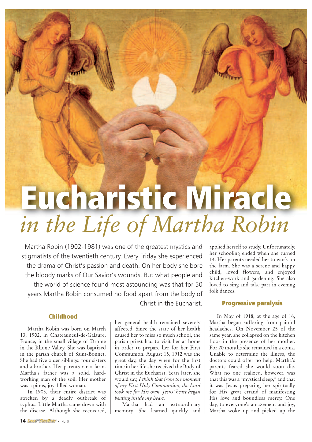 Eucharistic Miracle in the Life of Martha Robin