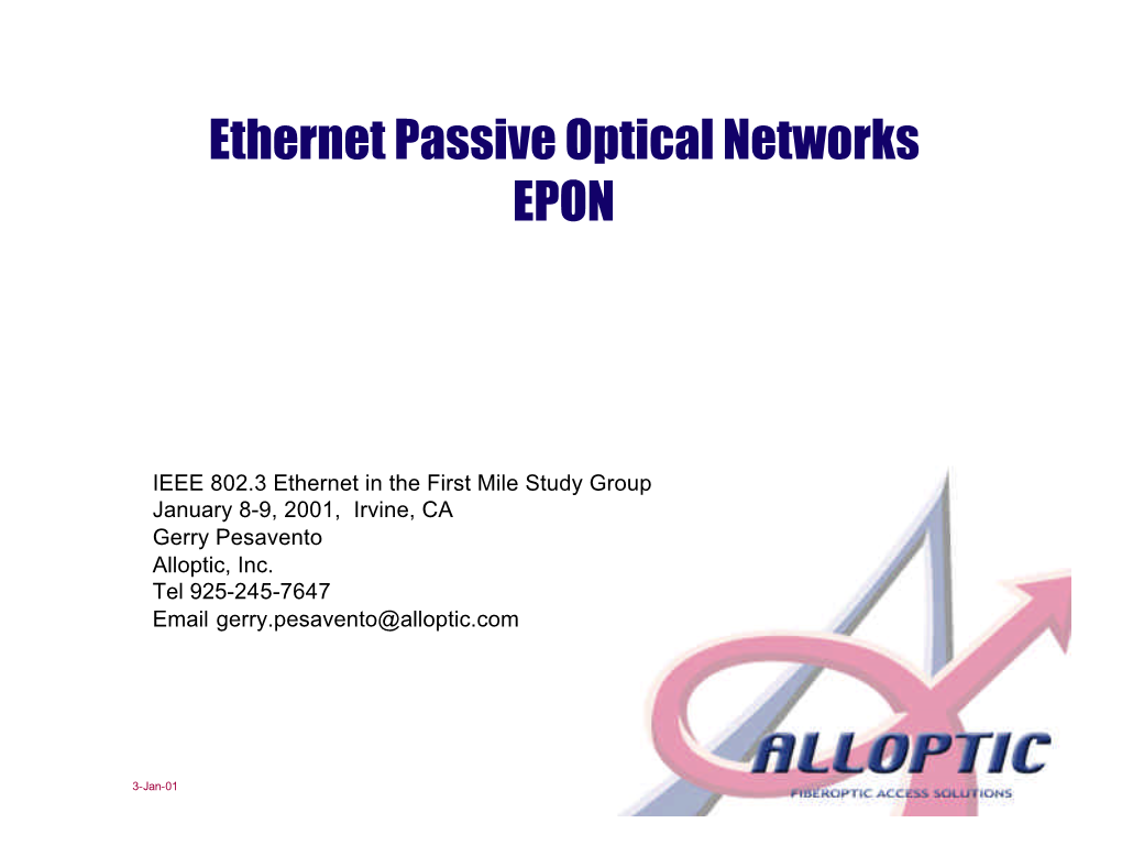 Ethernet Passive Optical Networks EPON