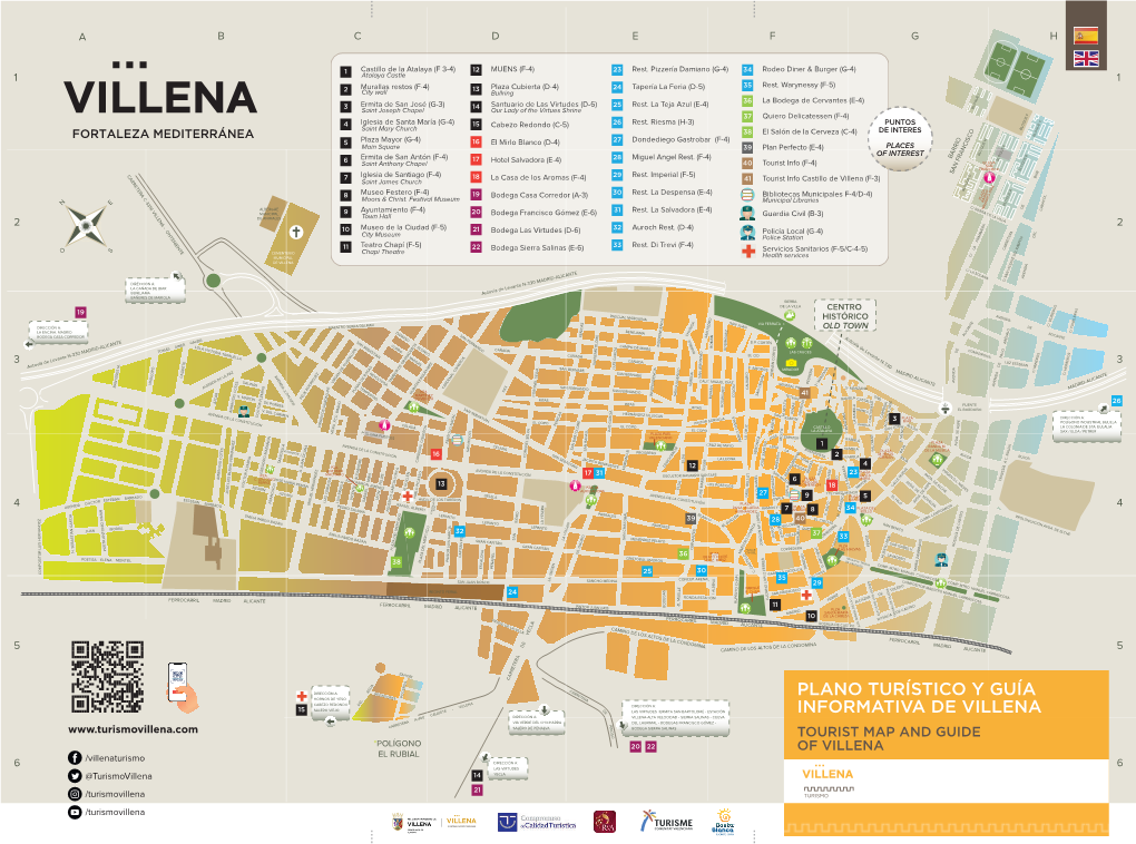 Plano Turístico Y Guía Informativa De Villena