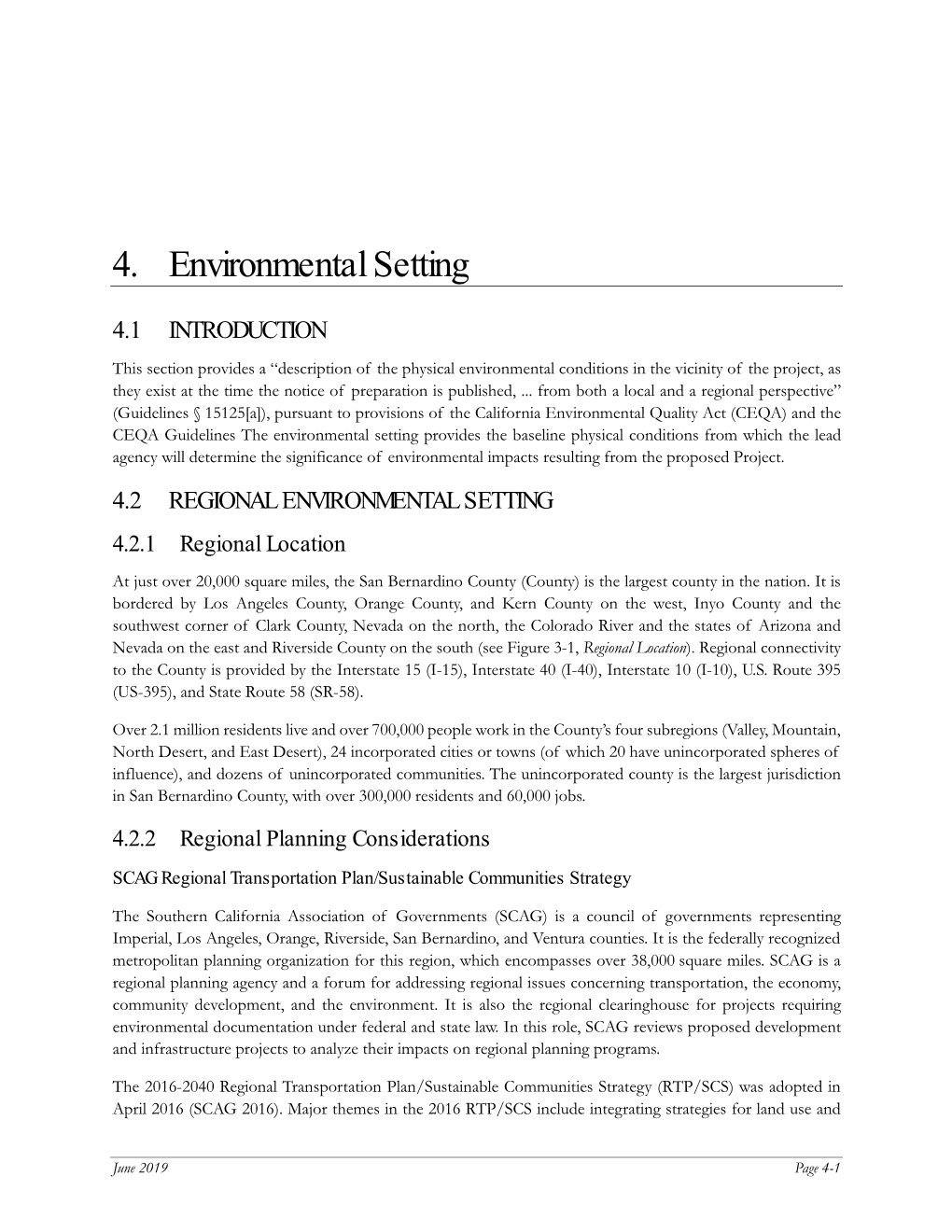 Chapter 4) Environmental Setting