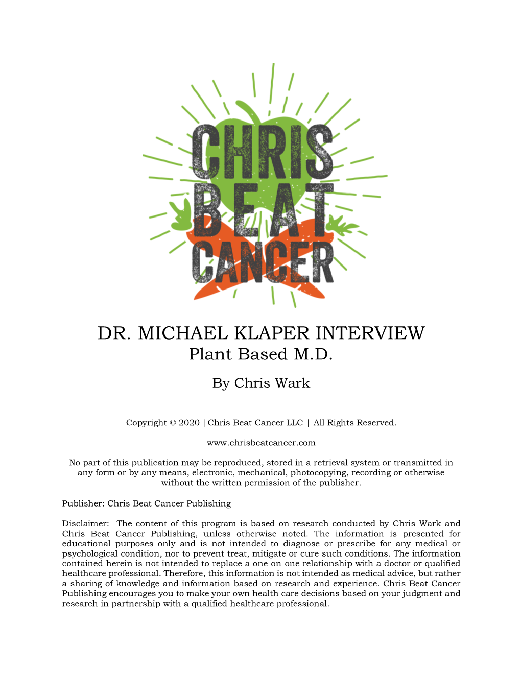 DR. MICHAEL KLAPER INTERVIEW Plant Based M.D