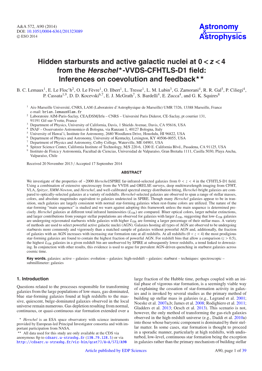 4 from the Herschel-VVDS-CFHTLS-D1 Field