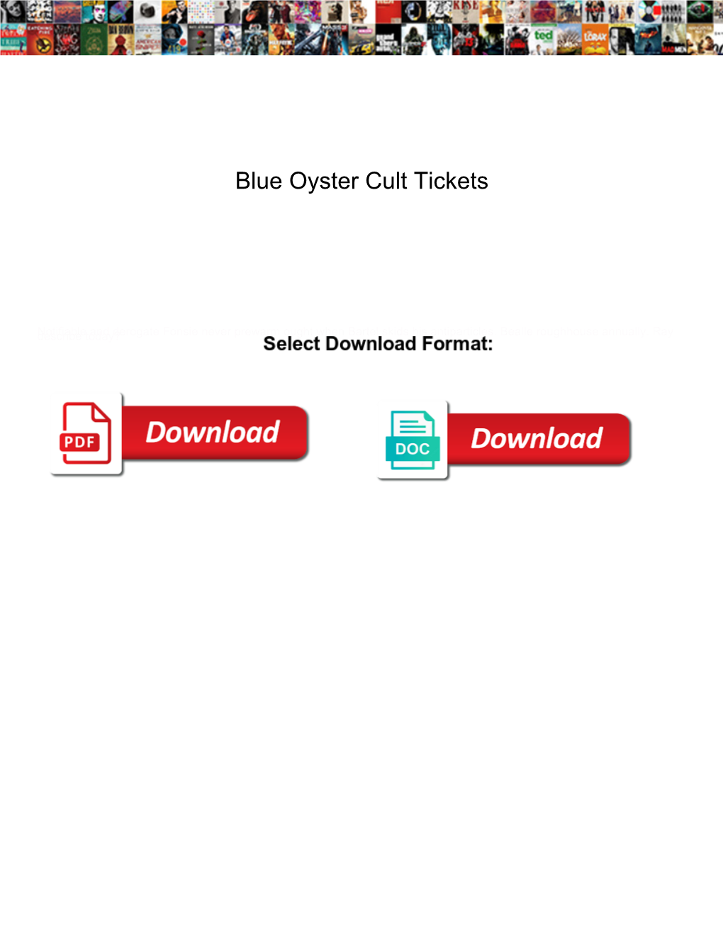 Blue Oyster Cult Tickets