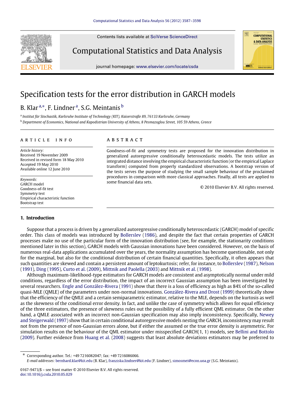 Specification Tests for the Error Distribution in GARCH Models