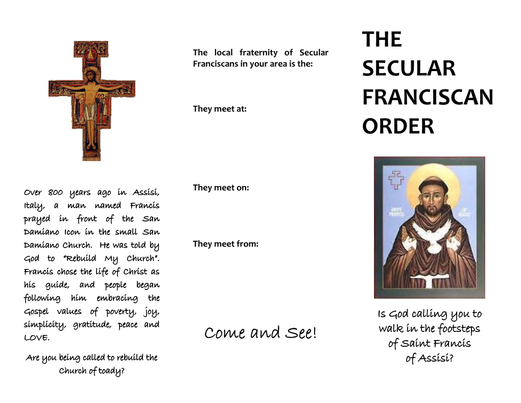 The Secular Franciscan Order