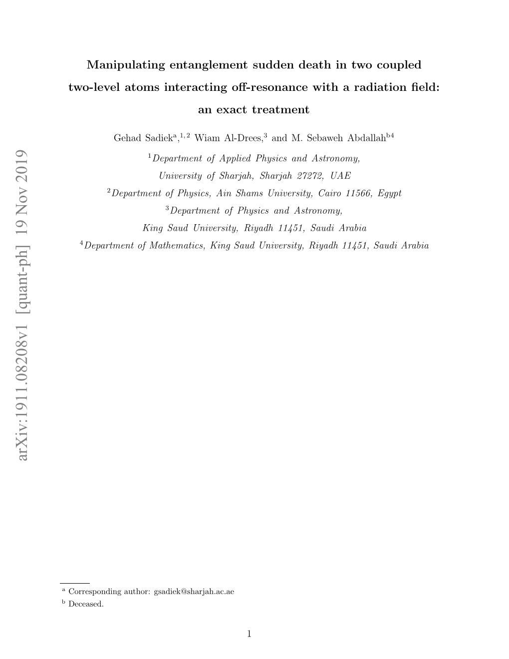 Manipulating Entanglement Sudden Death in Two Coupled Two-Level