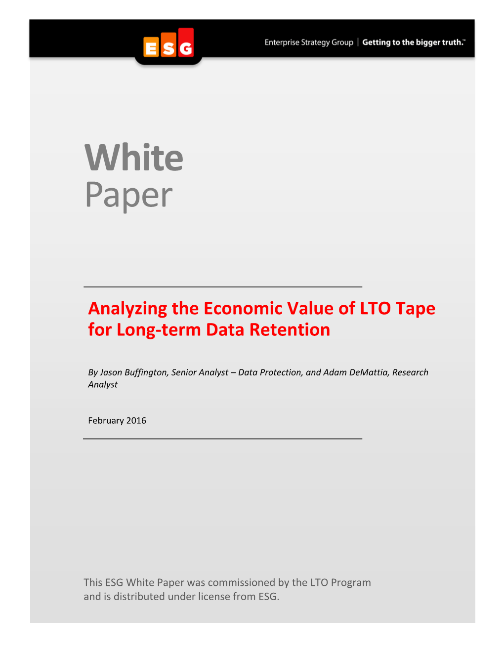 LTO Tape Technologies: Economic Value Analysis