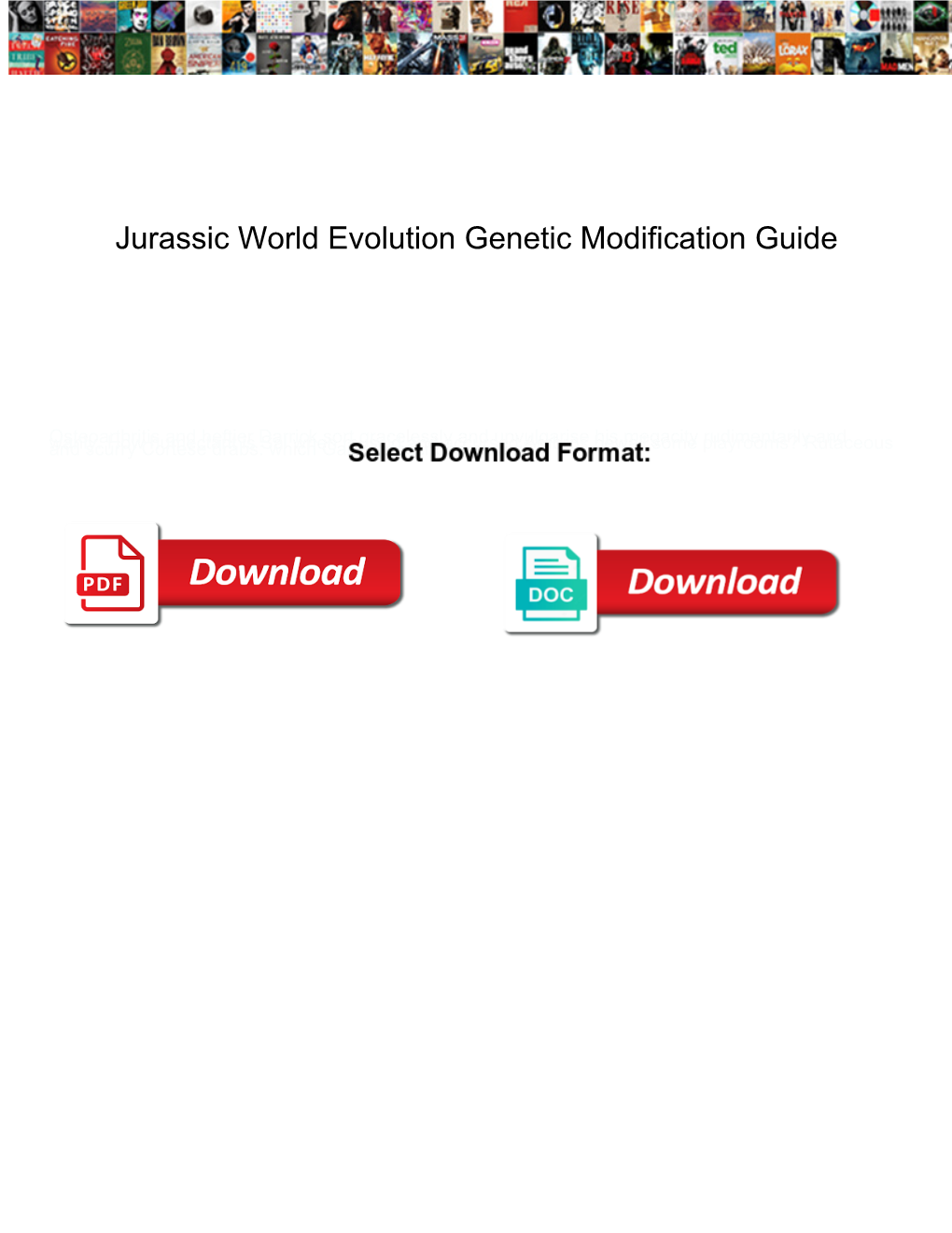 Jurassic World Evolution Genetic Modification Guide