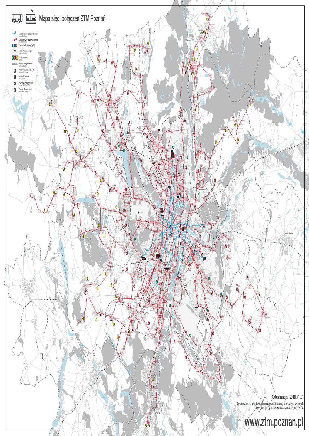 Mapa Sieci Połączeń ZTM Poznań Rog Polna