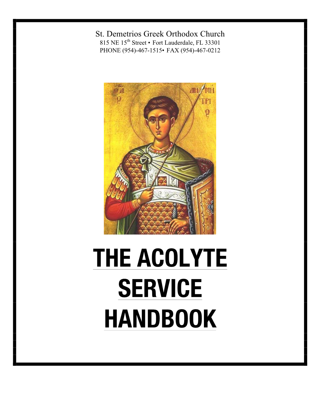 The Acolyte Service Handbook