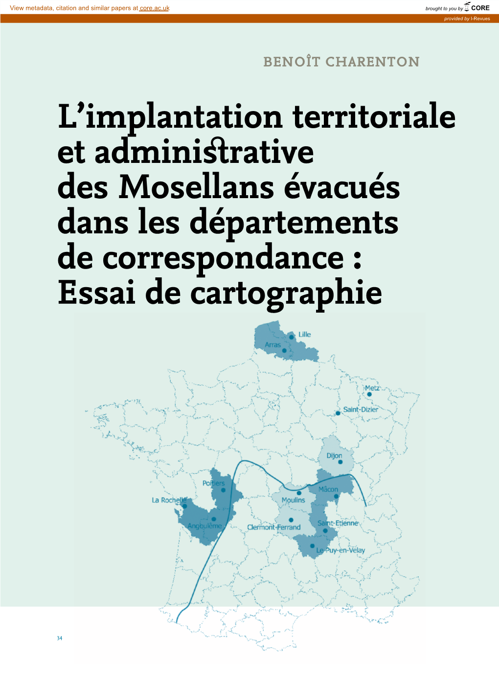 L'implantation Territoriale Et Administrative Des Mosellans