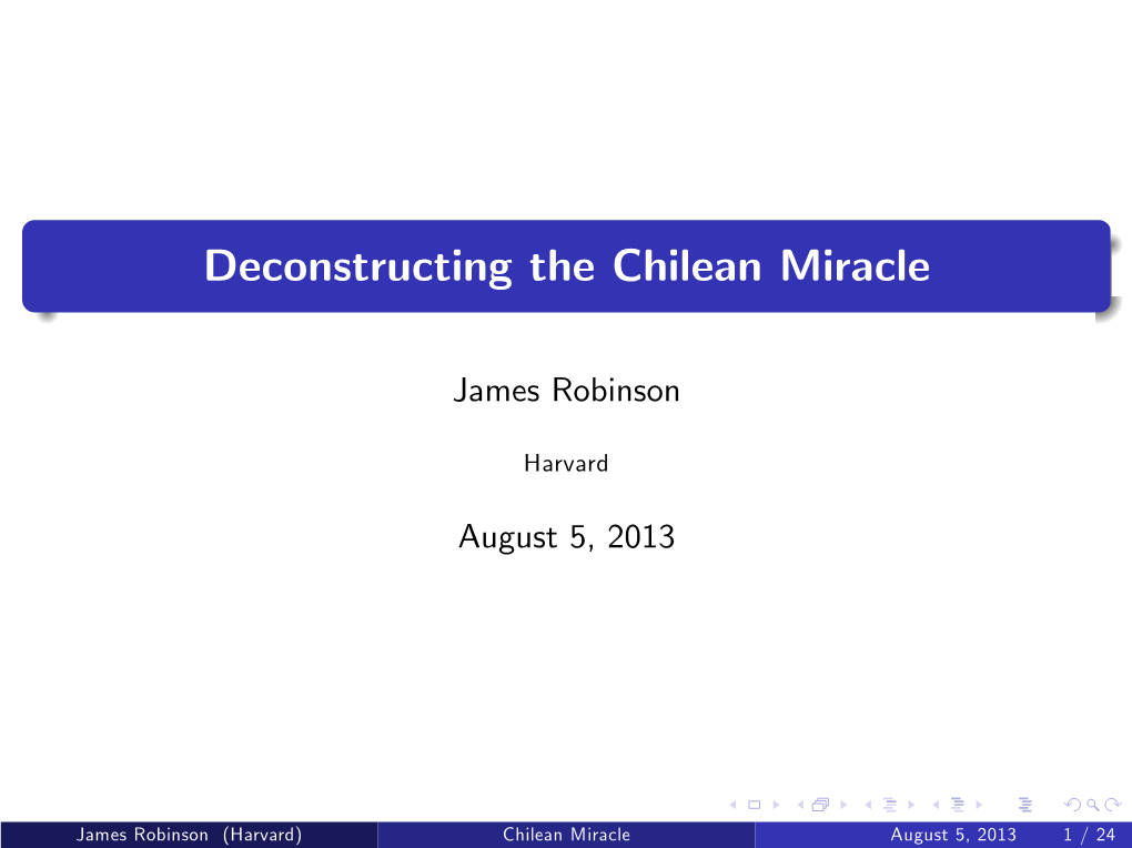 Deconstructing the Chilean Miracle