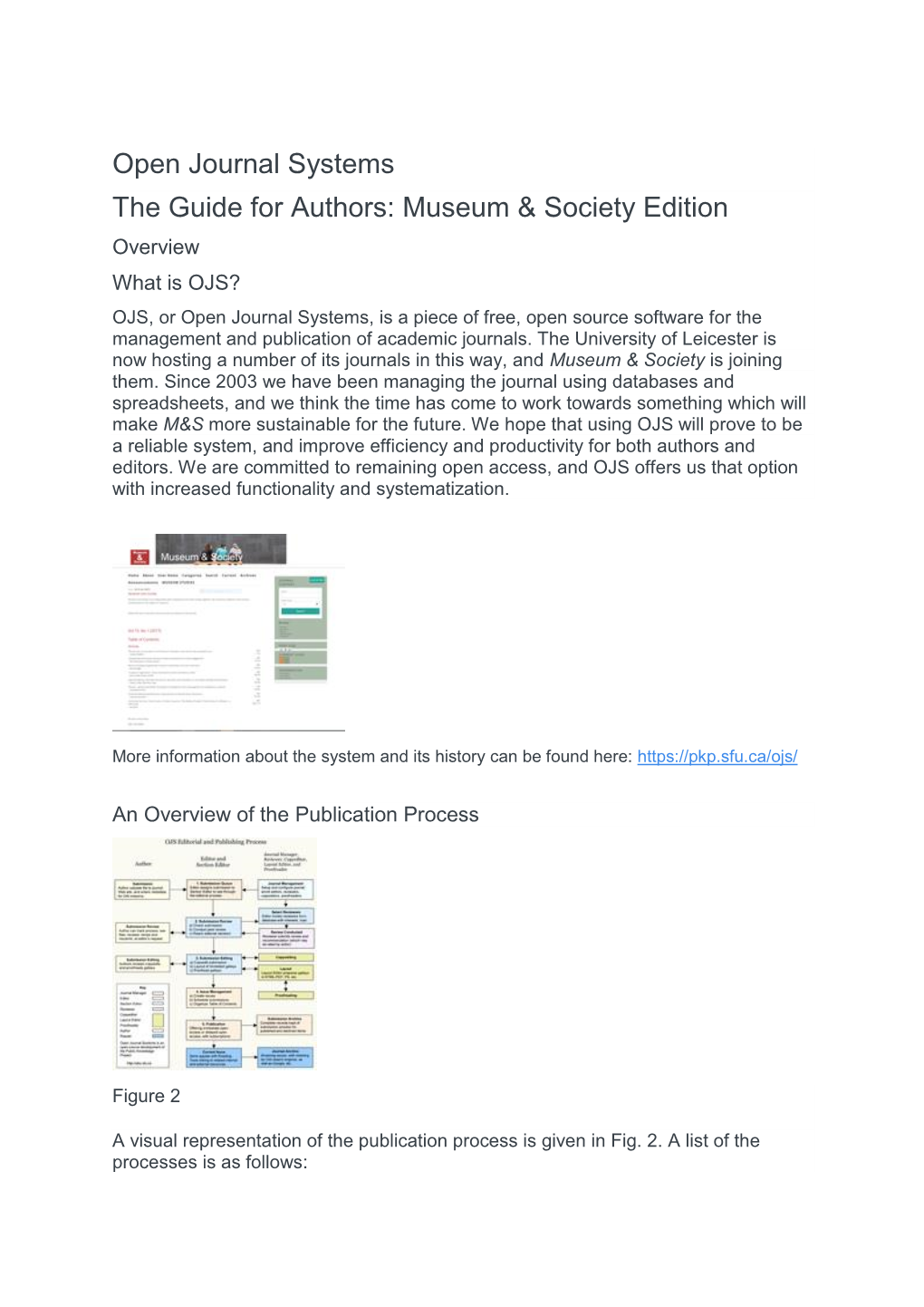 Open Journal Systems the Guide for Authors