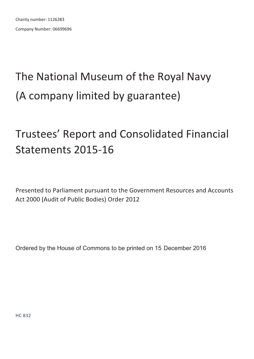 Trustees' Report and Consolidated Financial Statements 2015-16