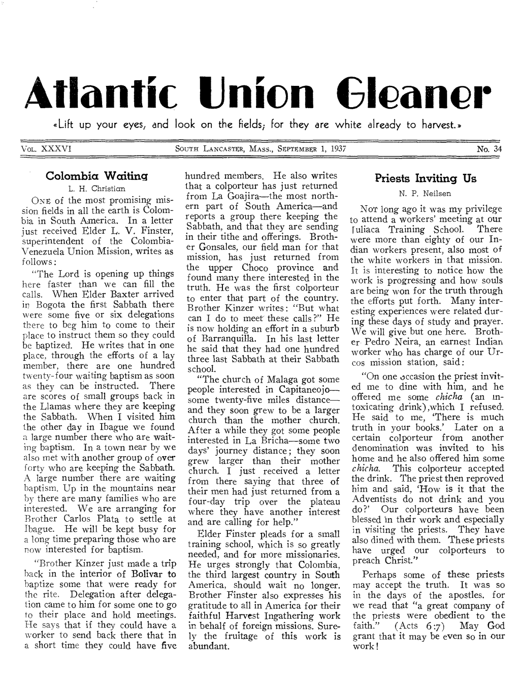 Atlantic Union Gleaner for 1937