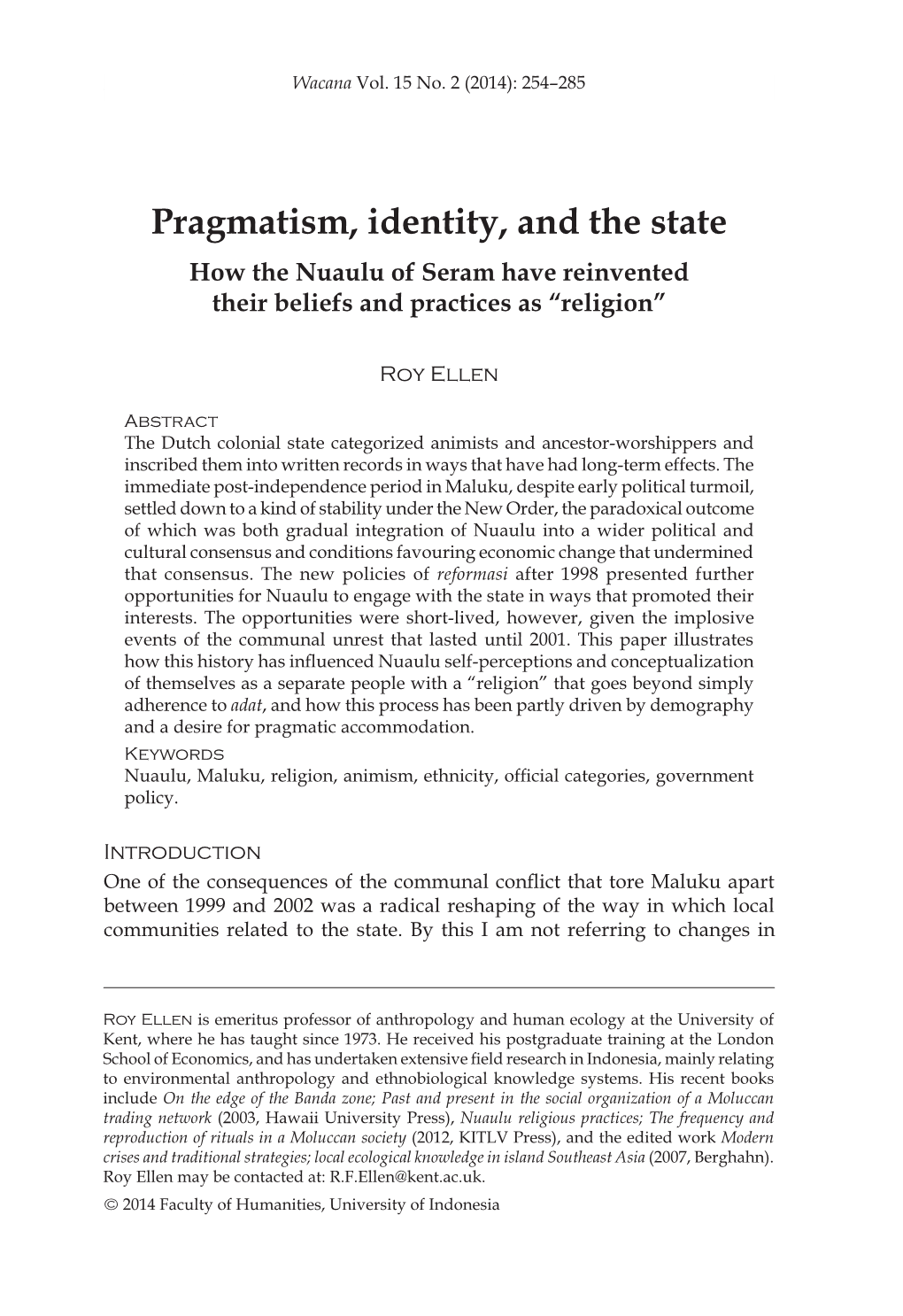 Pragmatism, Identity, and the State 255