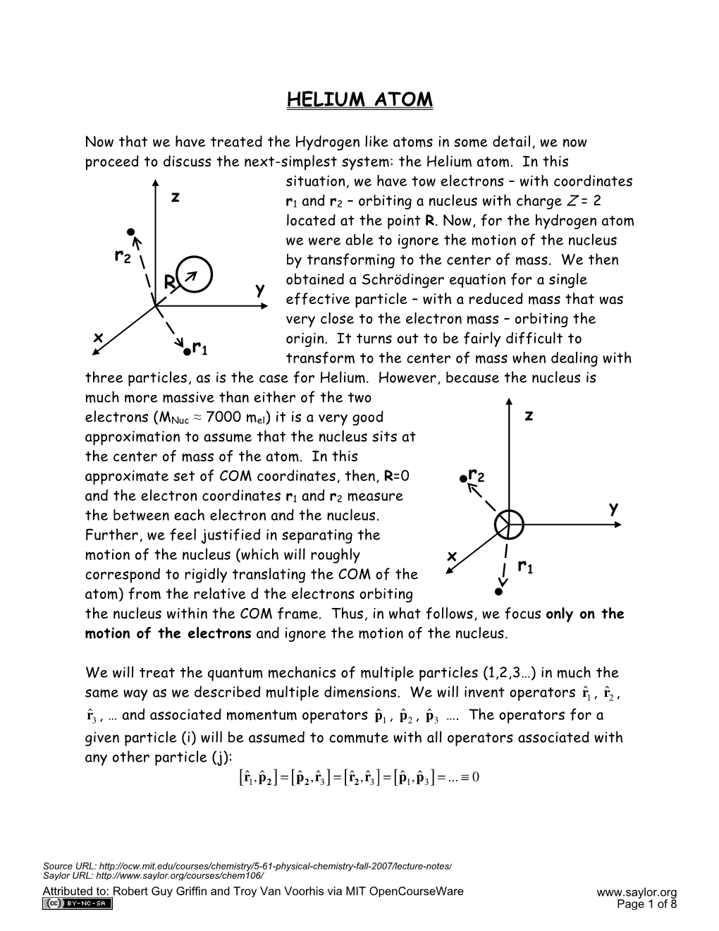 HELIUM ATOM R R2 R1 R2 R1