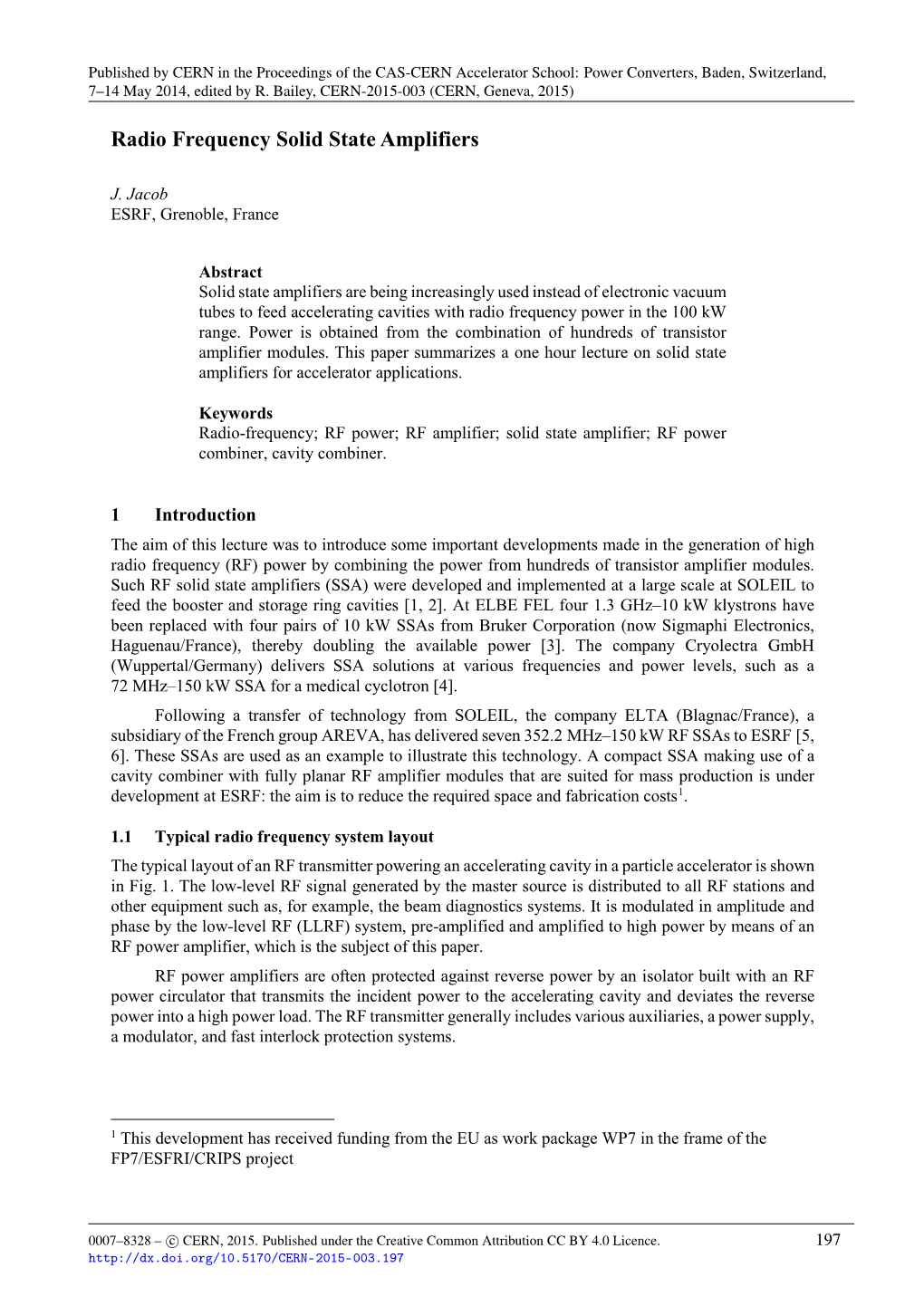 Radio Frequency Solid State Amplifiers