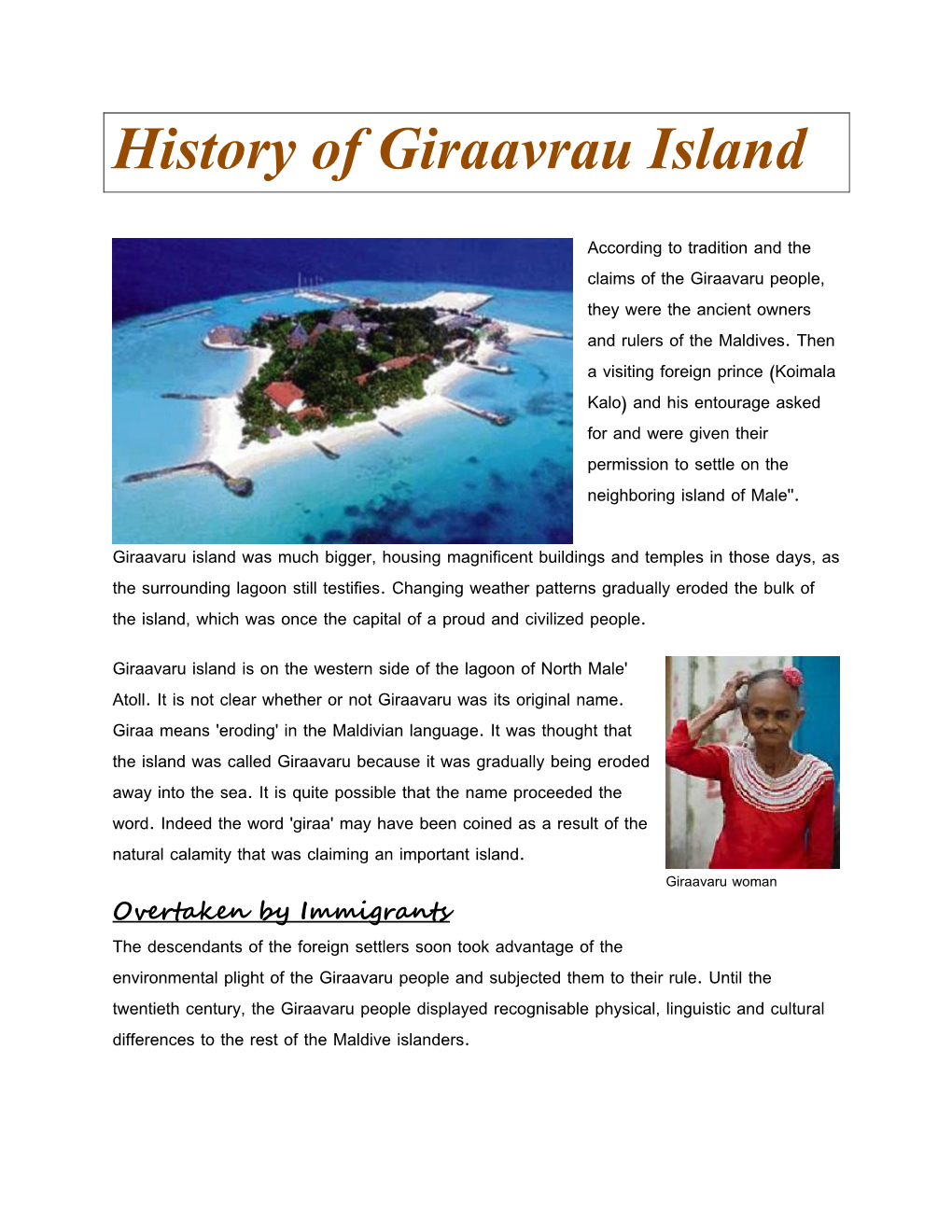 History of Giraavrau Island