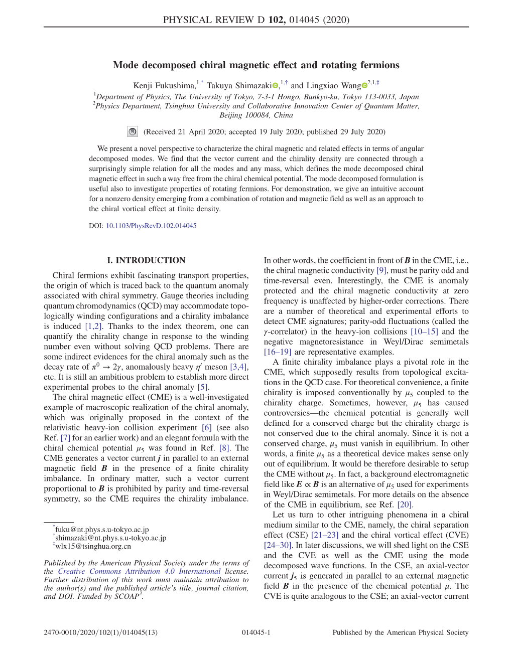 Mode Decomposed Chiral Magnetic Effect and Rotating Fermions