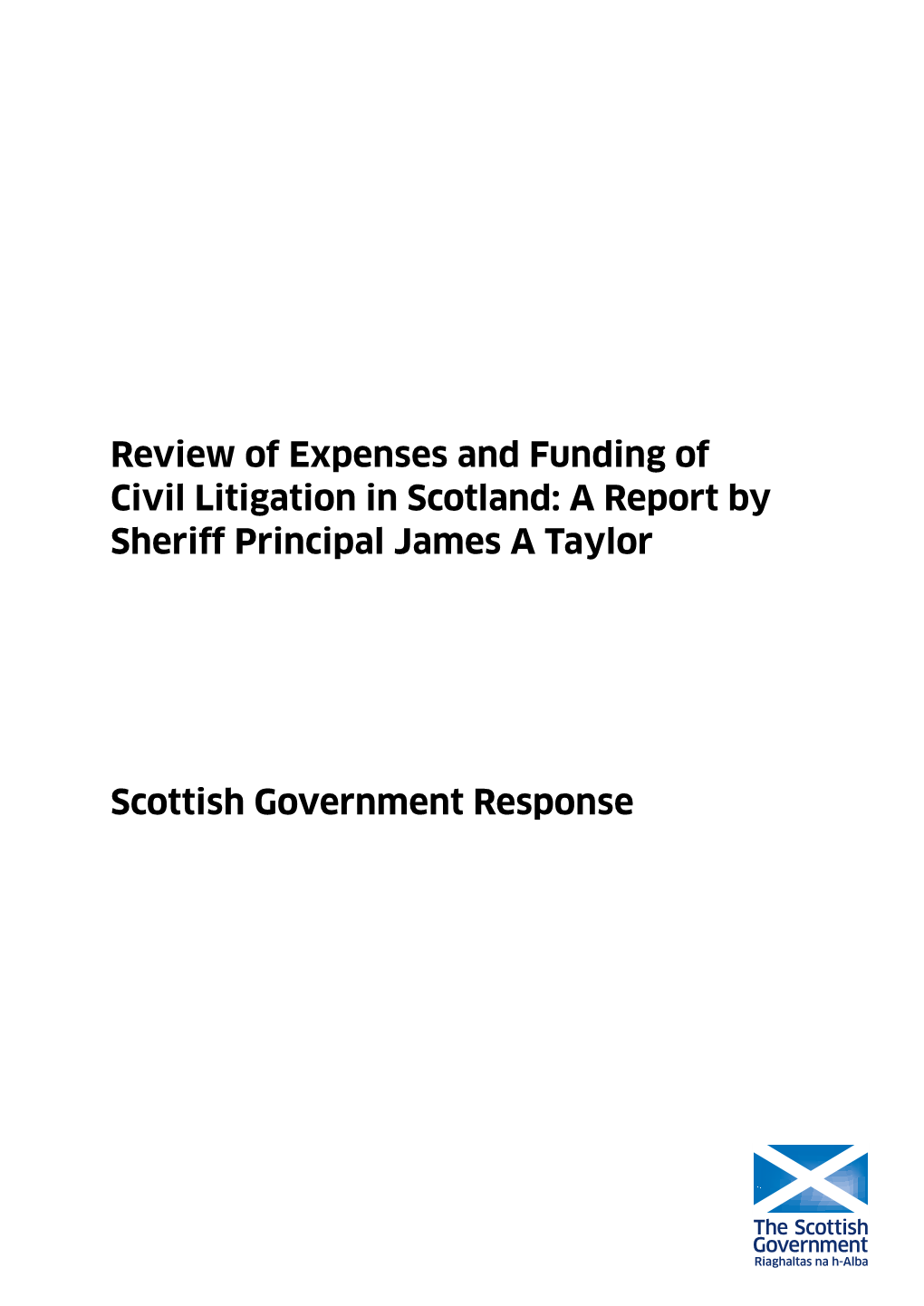 Paper 3.1 Scottish Government Response to the Taylor Review