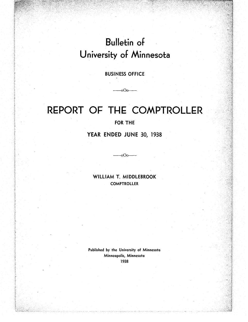 Bulletin of University of Minnesota