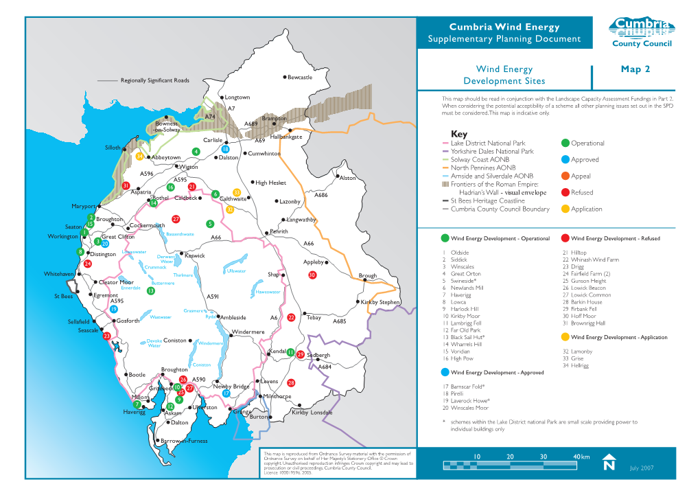 Map 2 Wind Energy Development Sites