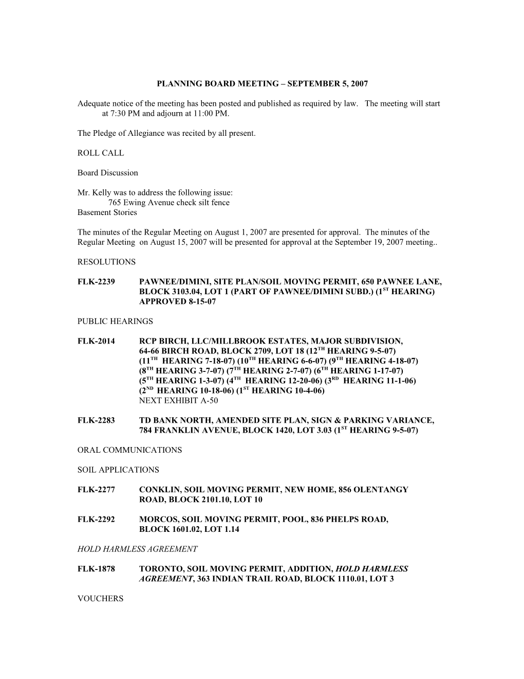 Reorganizational Meeting of the Planning Board January 15, 2003