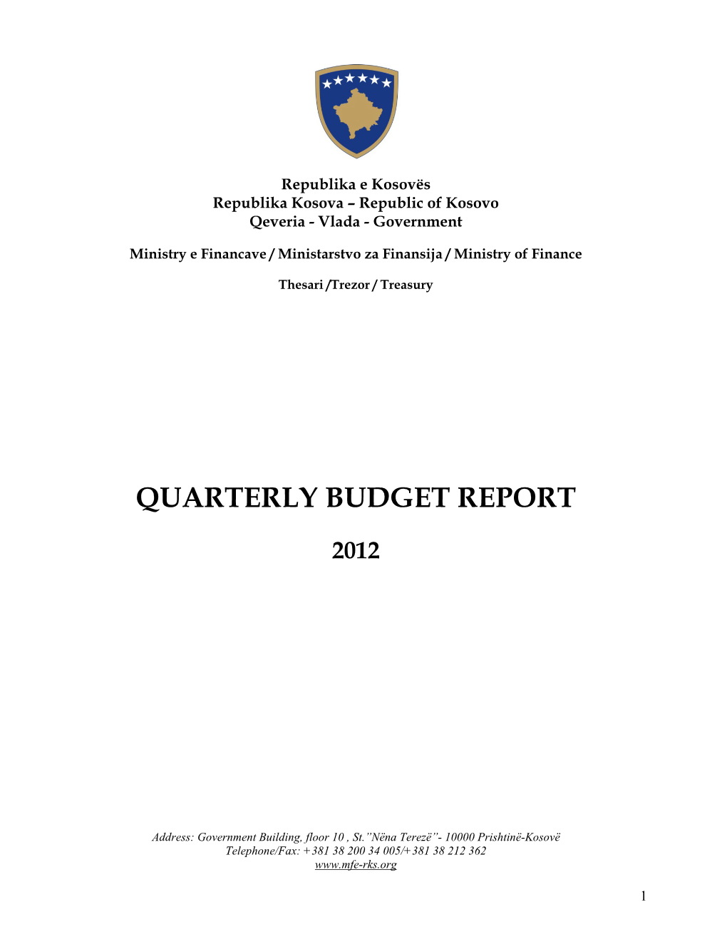 Quarterly Budget Report