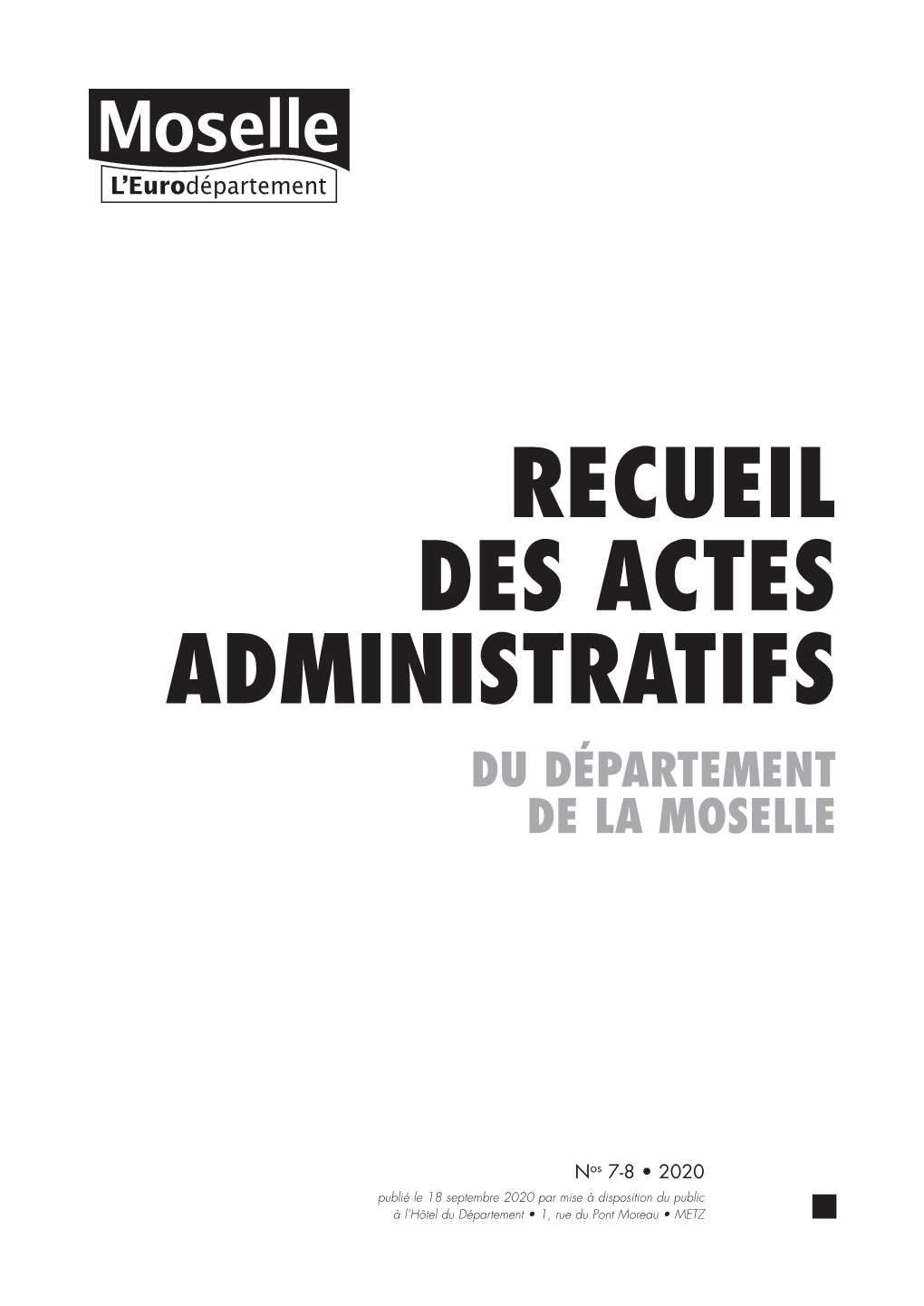 Recueil Des Actes Administratifs 2020