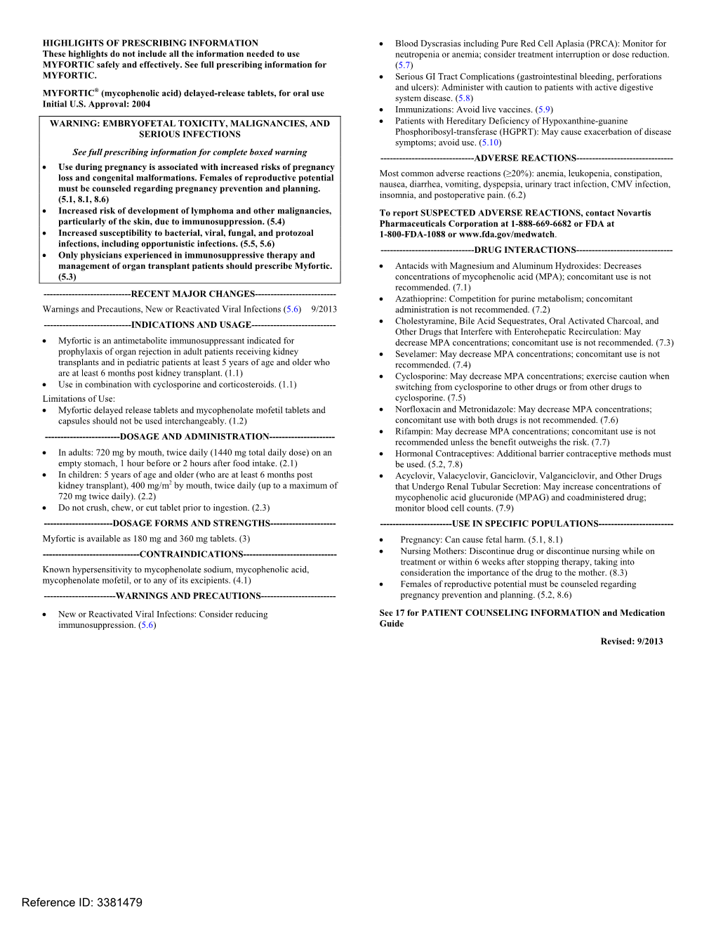 Mycophenolic Acid) Delayed-Release Tablets, for Oral Use System Disease