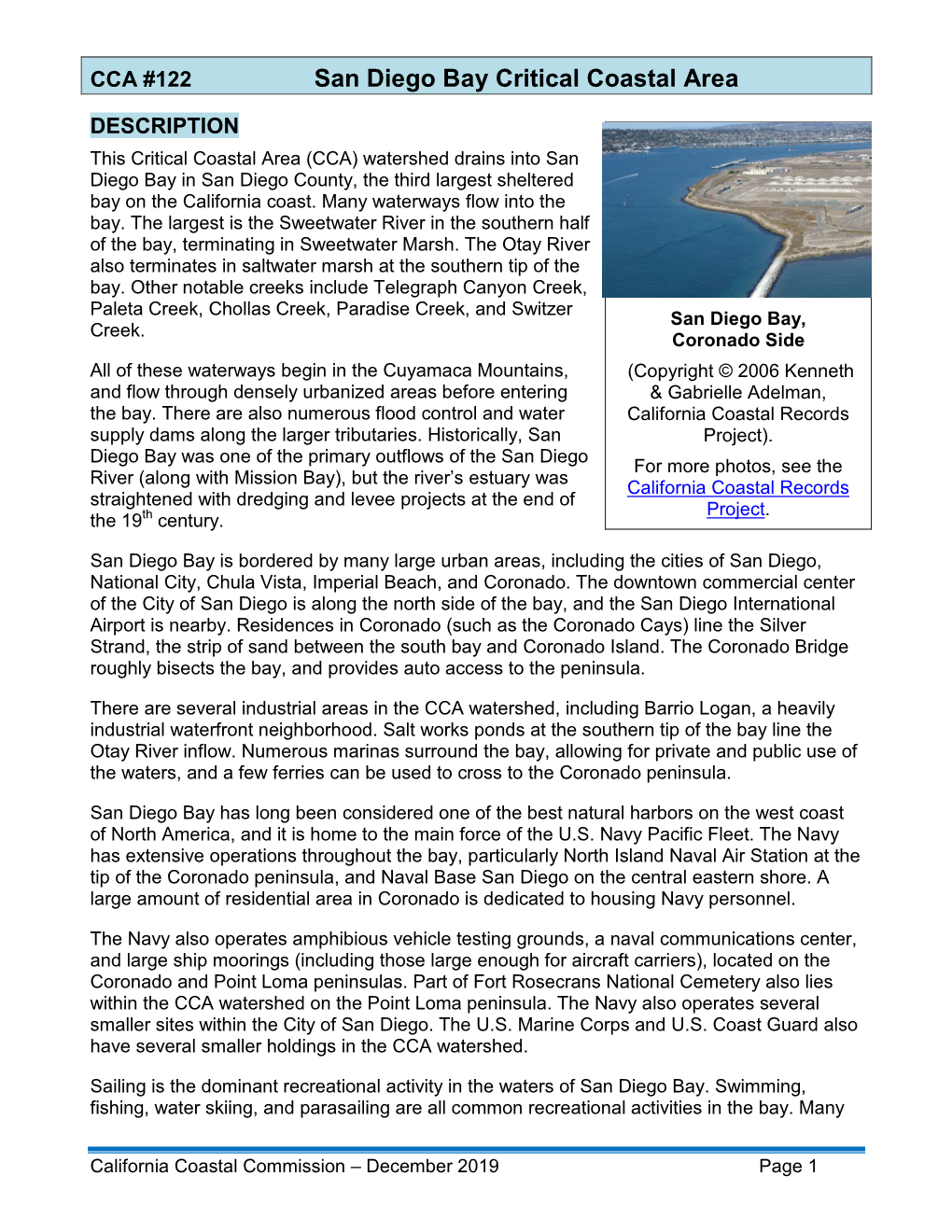 San Diego Bay CCA Factsheet 2019