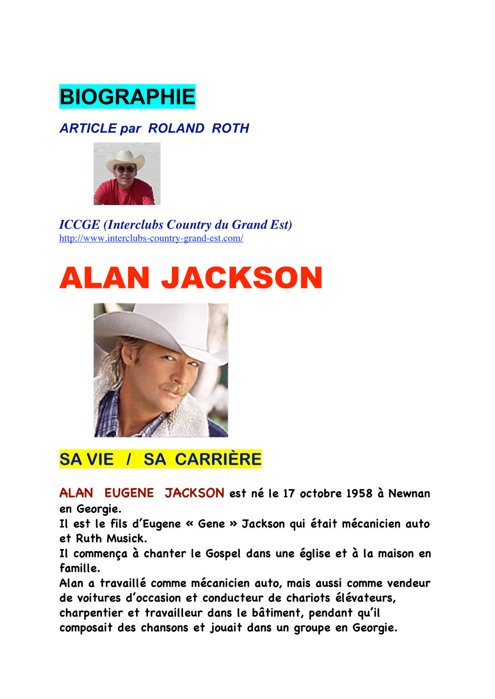 Biographie Alan Jackson