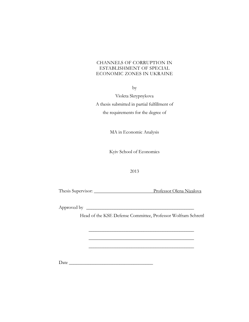 Channels of Corruption in Establishment of Special Economic Zones in Ukraine