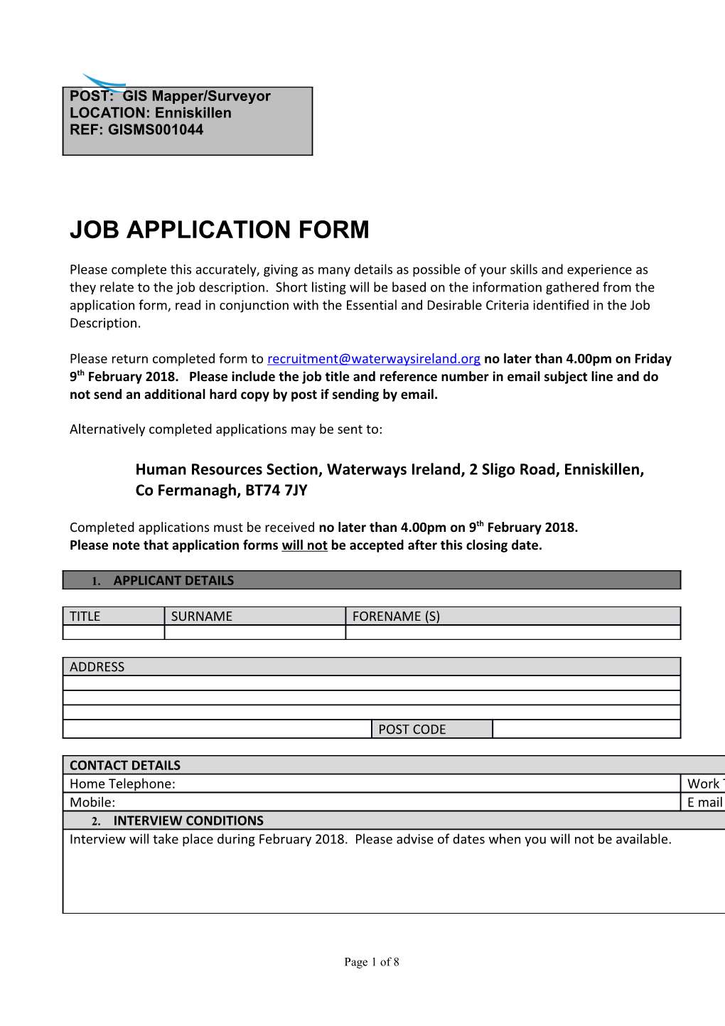 Job Application Form s15