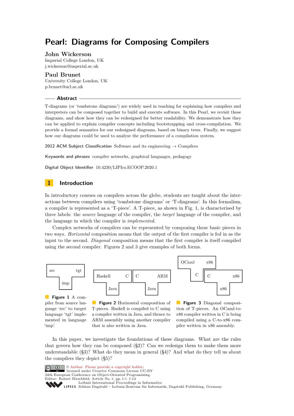 Pearl: Diagrams for Composing Compilers