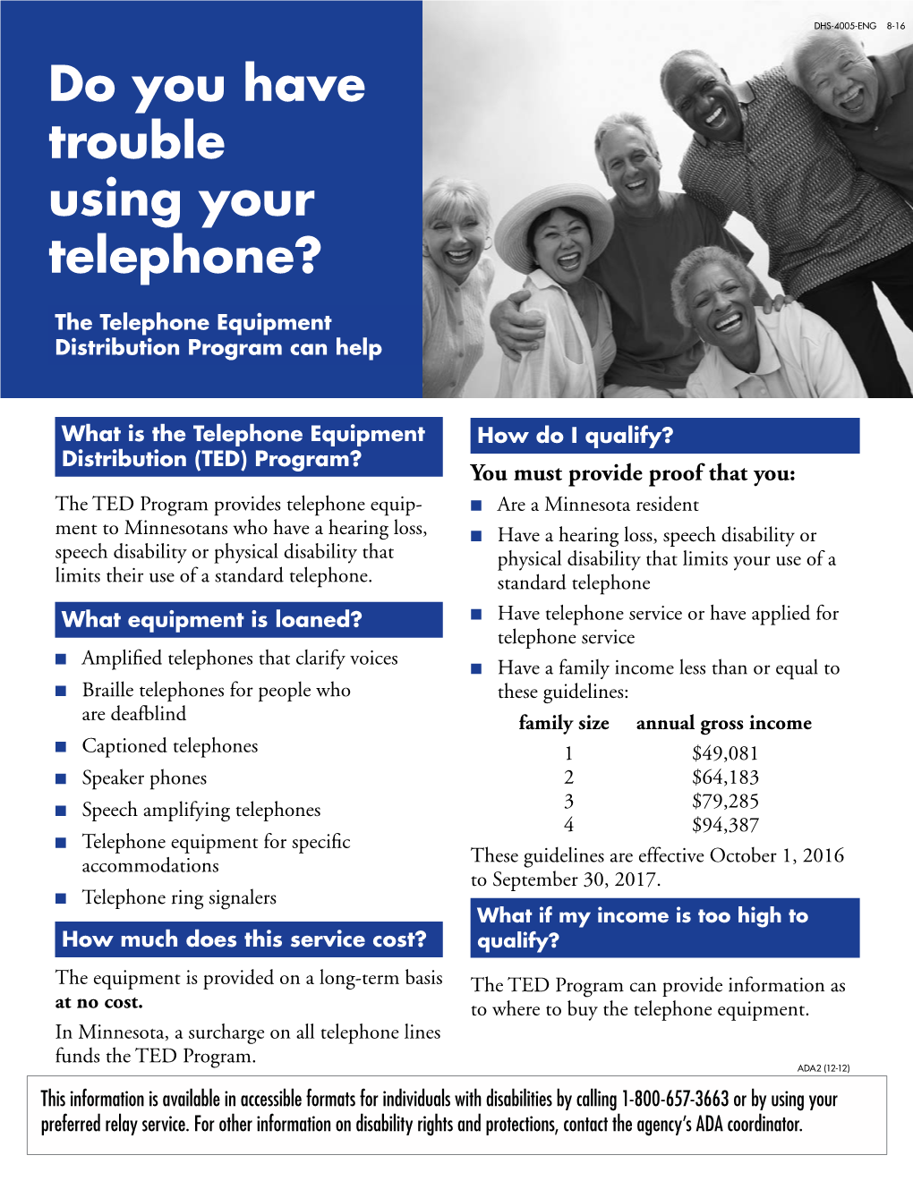 Telephone Equipment Distribution Program Can Help