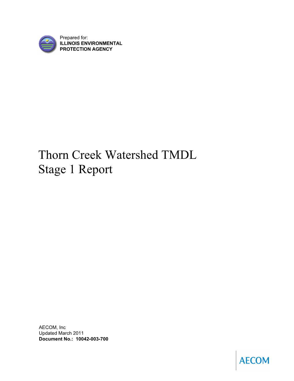 Thorn Creek Watershed TMDL Stage 1 Report